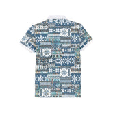Status Quo Boys Geometric Print All-Over Half Sleeve Polo T-Shirt